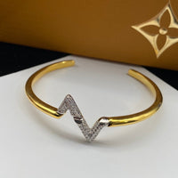 [Plus Jewelry]VOLTE UPSITE DOWN DIAMOND GOLD OPEN BRACELET
