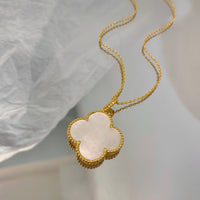 [Plus Jewelry]CLOVER 25MM MOP LARGE PENDANT NECKLACE