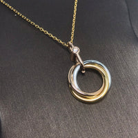 [Plus Jewelry]TRINITY SILVER GOLD PINK GOLD NECKLACE