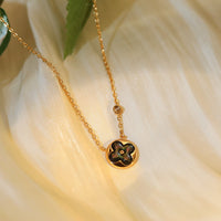 [Plus Jewelry]SUN PEDANT PINK GOLD 1 DIAMOND NECKLACE