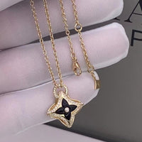 [Plus Jewelry]STAR PEDANT PINK GOLD DIAMOND NECKLACE