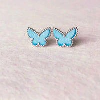 [Plus Jewelry]BUTTERFLY TURQUOISE EARRINGS SILVER