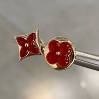 [Plus Jewelry]STAR AND SUN PINK GOLD CARNELIAN STUD EARRINGS
