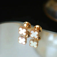 [Plus Jewelry]CLOVER MINI 9.5MM WHITE MOP EARRINGS