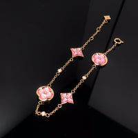 [Plus Jewelry]STAR AND SUN 4 MOTIF PINK MOP PINK GOLD BRACELET