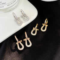 [Plus Jewelry]FORCE 10 FULL DIAMOND DROP EARRINGS MEDIUM MODEL
