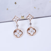 [Plus Jewelry]STAR AND SUN PINK GOLD MOP DROP EARRINGS