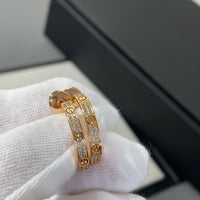 [Plus Jewelry]LOVE DIAMOND PINK GOLD HOOP EARRINGS