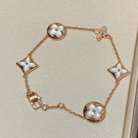 [Plus Jewelry]STAR AND SUN 5 MOTIF MOP PINK GOLD BRACELET