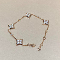 [Plus Jewelry]STAR 4 MOTIF MOP DIAMOND PINK GOLD BRACELET