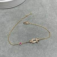 [Plus Jewelry]FORCE 10 DIAMOND CHAIN LINK PINK GOLD BRACELET