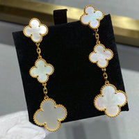 [Plus Jewelry]CLOVER MOP 3 MOTIFS GOLD EARRINGS