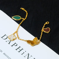 [Plus Jewelry]LUCKY SPRING 5 MOTIF GOLD BRACELET