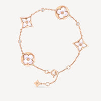 [Plus Jewelry]STAR AND SUN 4 MOTIF WHITE MOP PINK GOLD BRACELET