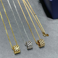 [Plus Jewelry]BEE LOVE DIAMOND PAVED 3 ROW NECKLACE