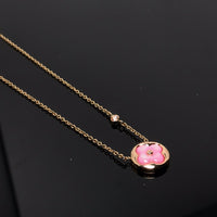 [Plus Jewelry]COLOR BLOSSOM PINK MOP SUN GOLD NECKLACE