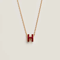 [Plus Jewelry]HM CLIC RED ENAMEL GOLD NECKLACE