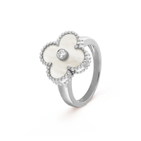 [Plus Jewelry]CLOVER SILVER MOP DIAMOND RING