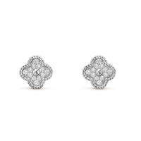 [Plus Jewelry]CLOVER MINI DIAMOND STUD EARRINGS