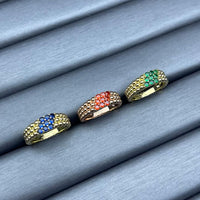 [Plus Jewelry]NARROW BEADED RING WITH DIAMONDS