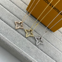 [Plus Jewelry]FOUR-LEAF CLOVER OPENWORK NECKLACE