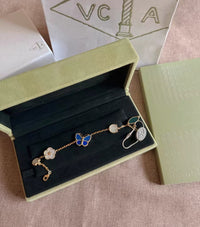 [Plus Jewelry ]LUCKY SPRING GOLD BLUESTONE WHITE MOTHER-OF-PEARL BRACELET