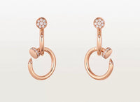 [Plus Jewelry]NAIL COLLECTION DIAMOND SET DOUBLE HOOP EARRINGS