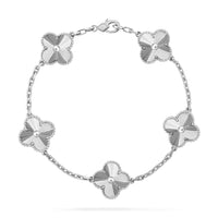 [Plus Jewelry]CLOVER SILVER 5 MOTIFS BRACELET