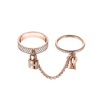 [Plus Jewelry]HM KELLY CLOCHETTE DOUBLE RING IN  WITH DIAMONDS
