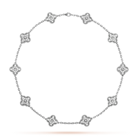 [Plus Jewelry]CLOVER 10 MOTIFS DIAMOND NECKLACE