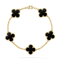 [Plus Jewelry] CLOVER 5 MOTIF ONYXS BRACELET COLLECTION