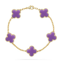 [Plus Jewelry]CLOVER 5 MOTIF LIGHT PURPLE BRACELET COLLECTION