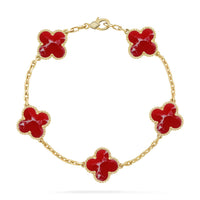 [Plus Jewelry]CLOVER 5 MOTIF RED PATTERN BRACELET COLLECTION