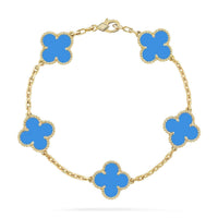 [Plus Jewelry] CLOVER 5 MOTIF BLUE AGATE BRACELET COLLECTION