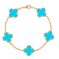 [Plus Jewelry] CLOVER 5 MOTIF TURQUOISE BRACELET COLLECTION