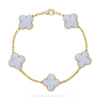 [Plus Jewelry] CLOVER 5 MOTIF PURPLE CHALCEDONY BRACELET COLLECTION