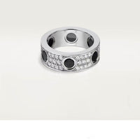 [Plus Jewelry]Ornate Colorful Radiant Cut Black Ring