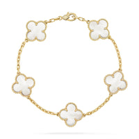 [Plus Jewelry]CLOVER  5 MOTIF WHITE MOP BRACELET