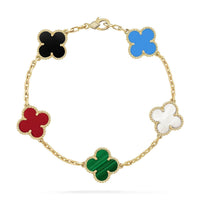 [Plus Jewelry]CLOVER 5 MOTIFS MULTICOLOR BRACELET