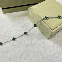 [Plus Jewelry]CLOVER 6 MOTIF MALACHITE BRACELET