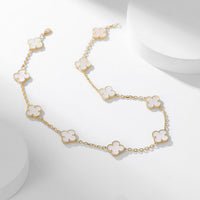 [Plus Jewelry]CLOVER 10 MOTIFS WHITE MOTHER OF PEARL NECKLACE