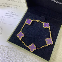 [Plus Jewelry]CLOVER  5 MOTIFS  PURPLE VIOLET BRACELET
