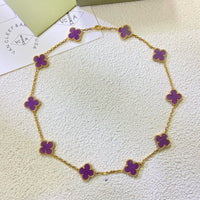 [Plus Jewelry]CLOVER 10 MOTIFS  PURPLE VIOLET  NECKLACE