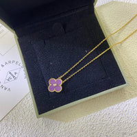 [Plus Jewelry]CLOVER 15MM DIAMOND  PURPLE VIOLET NECKLACE