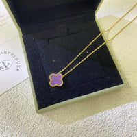 [Plus Jewelry]CLOVER 15MM  PURPLE VIOLET NECKLACE
