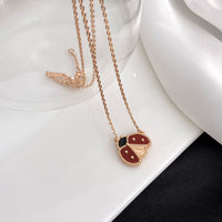 [Plus Jewelry]LUCKY  CARNELIANS LADYBUG NECKLACE