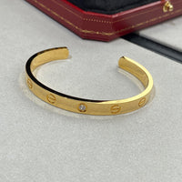 [Plus Jewelry]LOVE BRACELET 6.1MM 1 DIAMOND OPEN CUFF
