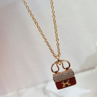[Plus Jewelry]CONSTANCE RED PEDANT PINK GOLD NECKLACE
