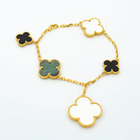 [Plus Jewelry]CLOVER BRACELET 5 MOTIFS ONYX MOP