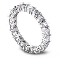 [Plus Jewelry]Sparkling Round Cut Tennis Ring